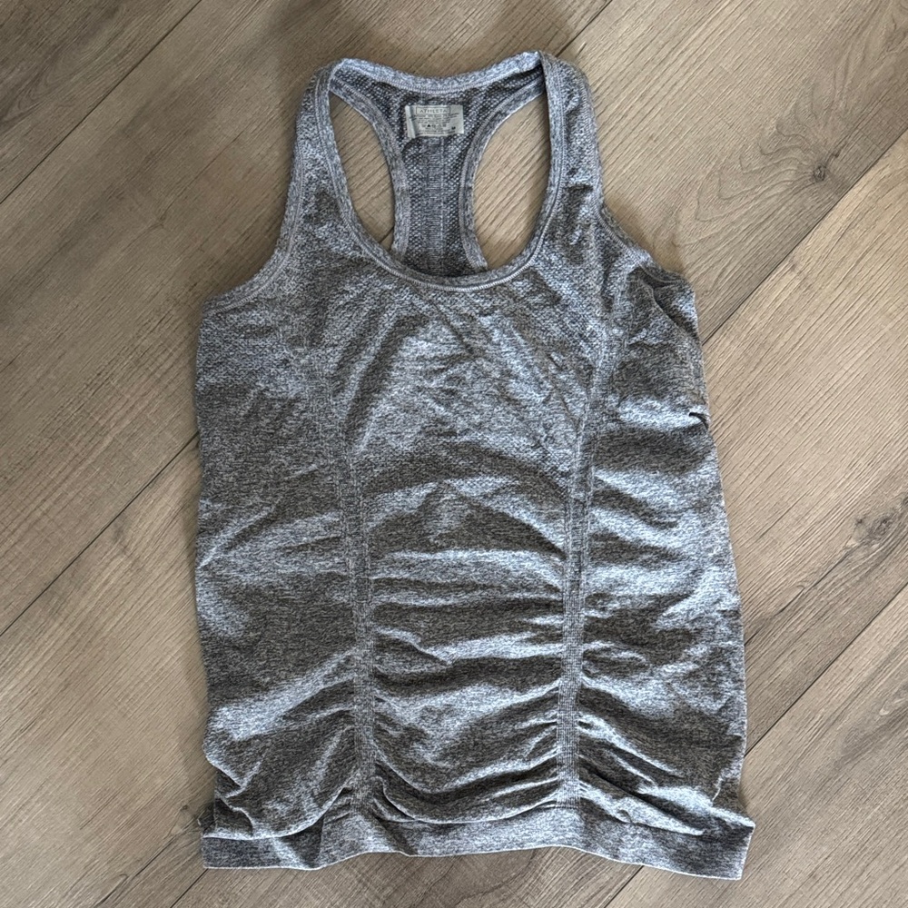 Athleta Gray Racerback Tank Top - Picture 3 of 6